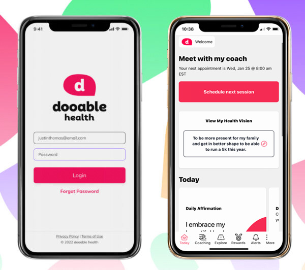 Employee Wellness: dooable app mockup